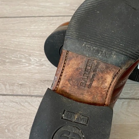 Barker Oxford Brogue Shoes Lace Up Brown UK 8 G - Picture 5 of 9